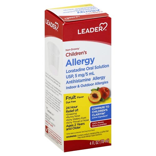 Image for Leader Allergy, Non-Drowsy, Children's, Fruit Flavor,4oz from Cheffy Drugs LLC
